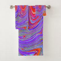 赤と紫のグルービー抽象芸術レトロアート