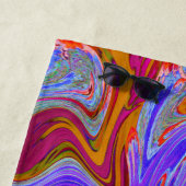 赤と紫のグルービー抽象芸術レトロアート ビーチタオル (インサイチュ)