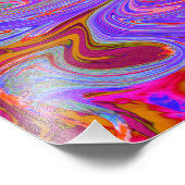 赤と紫のグルービー抽象芸術レトロアート フォトプリント            (角)