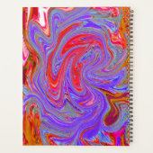 赤と紫のグルービー抽象芸術レトロアート プランナー手帳 (裏面)