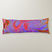 赤と紫のグルービー抽象芸術レトロアート ボディピロー (裏面)