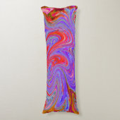 赤と紫のグルービー抽象芸術レトロアート ボディピロー (正面縦)