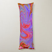 赤と紫のグルービー抽象芸術レトロアート ボディピロー (裏面 (縦))