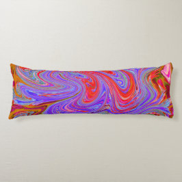 赤と紫のグルービー抽象芸術レトロアート ボディピロー