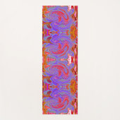 赤と紫のグルービー抽象芸術レトロアート ヨガマット (正面)