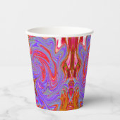 赤と紫のグルービー抽象芸術レトロアート 紙コップ (正面)