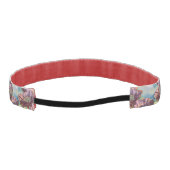 赤と紫のケシの花の絵画水色 アスレチックヘッドバンド (裏面)