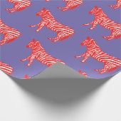 赤と紫のゼブララッピング ラッピングペーパー (角)