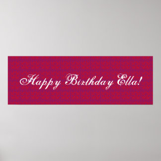 赤と紫のダマスクバナー ポスター