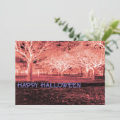 赤と紫のハローウィンパーティ怖い森 招待状 (スタンド正面)