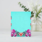 赤と紫のバラ ターコイズ スクラップブッキングペーパー (スタンド正面)