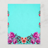 赤と紫のバラ ターコイズ スクラップブッキングペーパー (裏面)