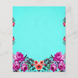赤と紫のバラ ターコイズ スクラップブッキングペーパー