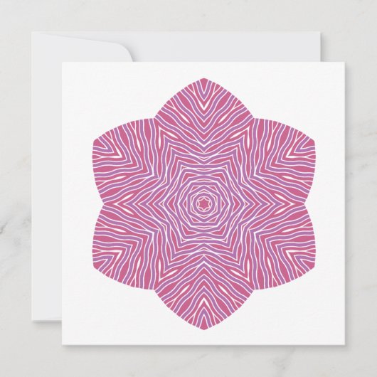 赤と紫のフローラノートカードのブルーミング サンキューカード (正面)