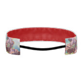 赤と紫のポピー花の水彩画 アスレチックヘッドバンド (裏面)