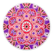 赤と紫のメダリオンドロワプルセラミックノブ セラミックノブ (正面)