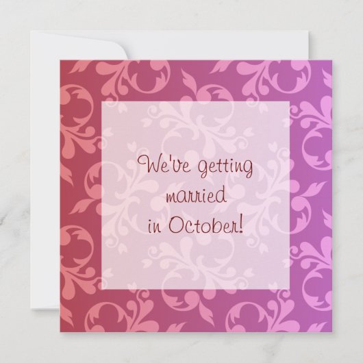 赤と紫の巻物招待状 招待状 (正面)