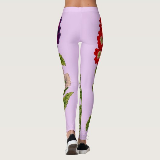 赤と紫の弁花 レギンス (裏面)