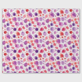 赤と紫の水カラー水玉模様 ラッピングペーパー (フラット)