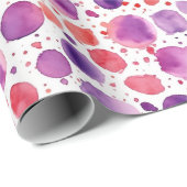 赤と紫の水カラー水玉模様 ラッピングペーパー (ロールコーナー)