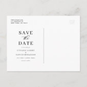 赤と紫の水色のフローラフレーム日付を保存 案内ポストカード (裏面)