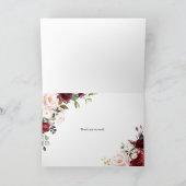 赤と紫の水色フローラガーランド結婚ズ サンキューカード (内部)