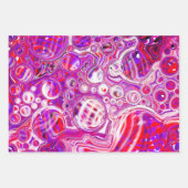 赤と紫の流体アート誕生日 ラッピングペーパーシート (正面)