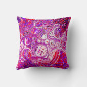 赤と紫の流体アート クッション (裏面)