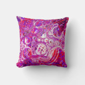 赤と紫の流体アート クッション (正面)