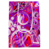 赤と紫の流体アート ミディアムペーパーバッグ (裏面)