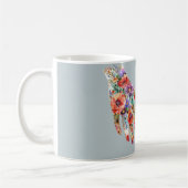赤と紫の花の庭の手 コーヒーマグカップ (左)