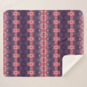 赤と紫の花の毛布 シェルパブランケット (正面(横))