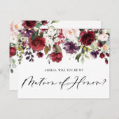 赤と紫の花を賜る ポストカード (正面/裏面)