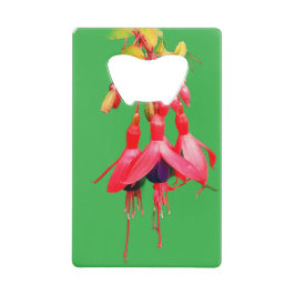 赤と紫の花 クレジットカード栓抜き