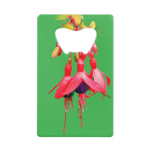 赤と紫の花 クレジットカード栓抜き (正面)