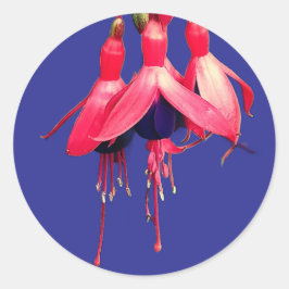 赤と紫の花 ラウンドシール
