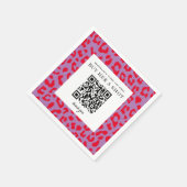 赤と紫の華やかなヒョウ柄の独身最後の夜 スタンダードカクテルナプキン (角)