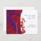 赤と紫の葉のデザイン応答カード 出欠カード (正面/裏面)