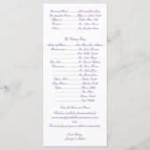 赤と紫の葉のデザイン結婚式 プログラム (裏面)