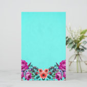 赤と紫バラターコイズ 便箋 (スタンド正面)