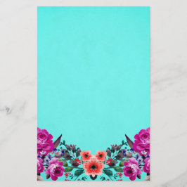 赤と紫バラターコイズ 便箋