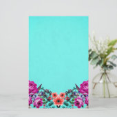 赤と紫バラターコイズ 便箋 (スタンド正面)