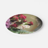 赤と紫バラ ペーパープレート (アングル)