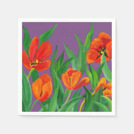 赤と紫 スタンダードカクテルナプキン