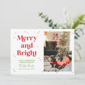 赤と緑と明るメリーいフォトホリデーカード シーズンカード (スタンド正面)
