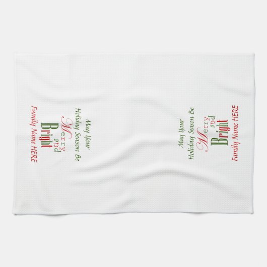 赤と緑と明メリーるいクリスマス キッチンタオル (横)