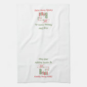 赤と緑と明メリーるいクリスマス キッチンタオル (縦)