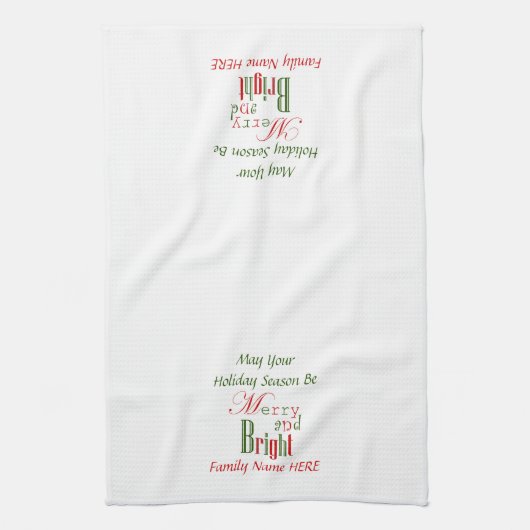 赤と緑と明メリーるいクリスマス キッチンタオル (縦)