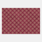 赤と緑と白い休日の雪 ラッピングペーパーシート (正面3)