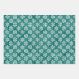 赤と緑と白い休日の雪 ラッピングペーパーシート